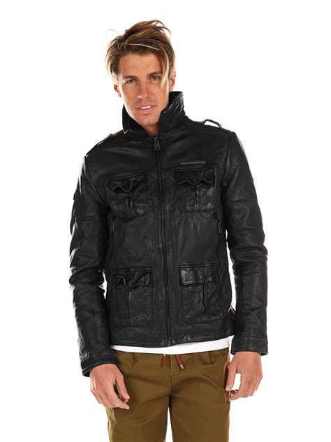 Superdry Icon Brad Leather Jacket-Black