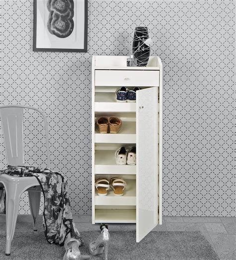 Buy Alps Movable Shoe Cabinet In White Colour By Home Centre Online