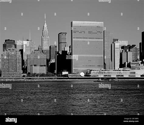Skyline With Chrysler Building And United Nations Headquartersnew York