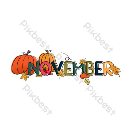 November Clipart Pumpkin And Autumn Leaves Png Images Psd Free