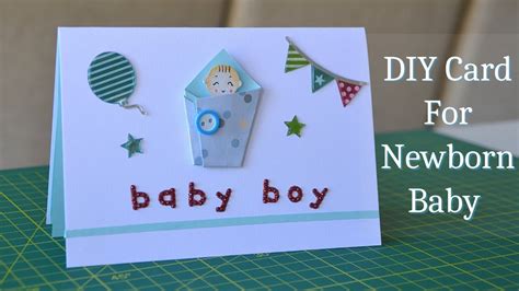 Baby Shower Card Minutes DIY Card For Newborn Baby Babe With Stickers Step By Step