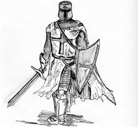 Draw knight dark step batman drawing dragoart face chest head. Crusader Drawing at GetDrawings | Free download