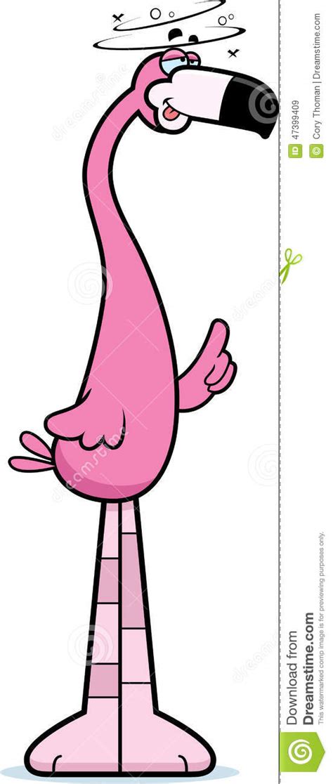 Drunk Cartoon Flamingo Stock Vector Image Of Pink