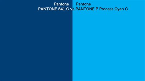 Pantone 541 C Vs Pantone P Process Cyan C Side By Side Comparison