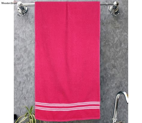 Buy Pink Set Of 2 500 Gsm Large Cotton Bath Towel Online In India At Best Price Modern