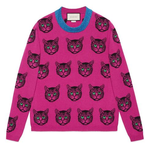 gucci mystic cat wool cashmere knit sweater winter sweaters 2018 popsugar fashion photo 4