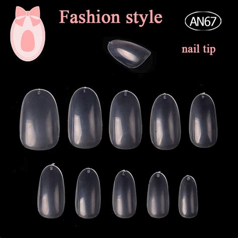 Tszs Fashion Natural Clear Short False Nails Acrylic Full Cover Home