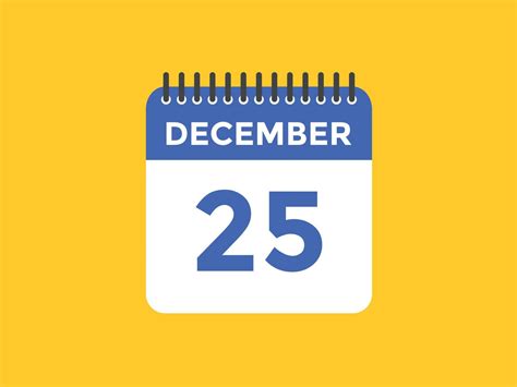December 25 Calendar Reminder 25th December Daily Calendar Icon