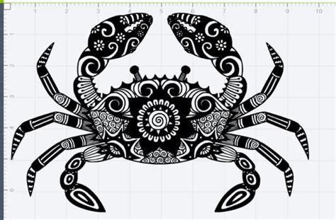 This layered file is super easy to cut and weed using your cricut or silhouette cameo cutting machine. Mandala Crab Design SVG EPS DXF Studio 3 Cut File