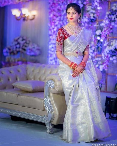 Silver And Grey Sarees For Intimate Home Functions Wedmegood
