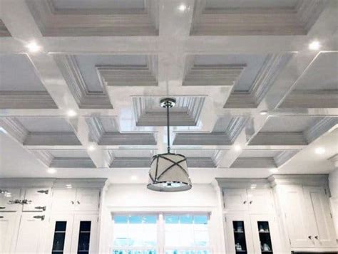 Coffered ceiling with beadboard in the kitchen. Top 50 Best Coffered Ceiling Ideas - Sunken Panel Designs