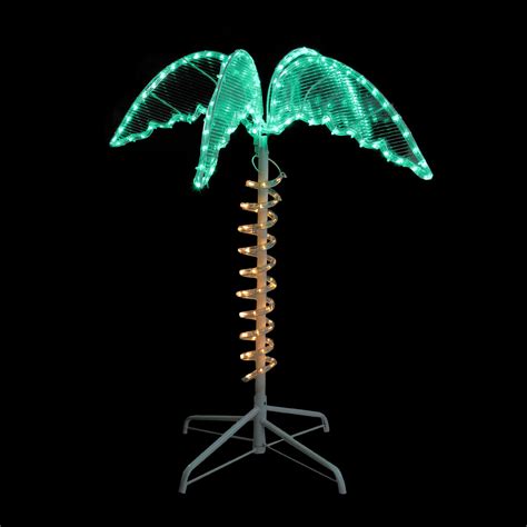 25 Green And Tan Led Palm Tree Rope Light Outdoor Decoration