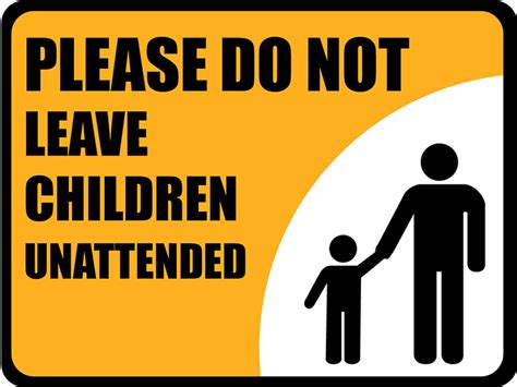 Unattended Children Sign Floor Sign Creative Safety Supply