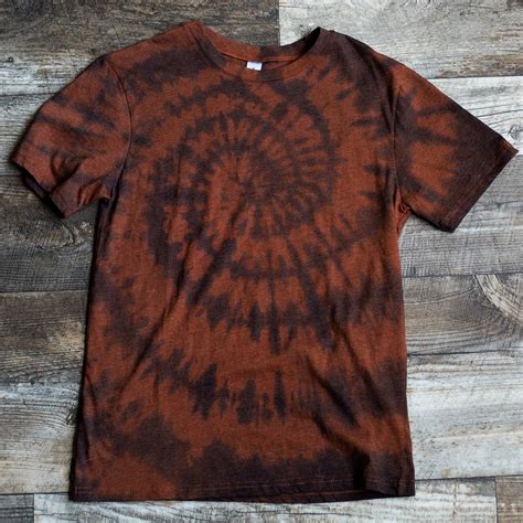 Tie Dye T Shirt Brown And Black Etsy