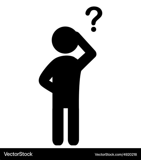 Man With Question Mark Flat Icon Pictograph Vector Image