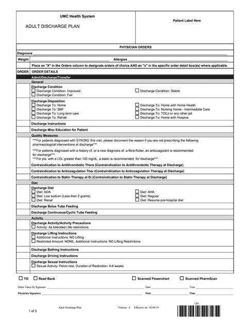 Adult Discharge 2019 2024 Form Fill Out And Sign Printable Pdf