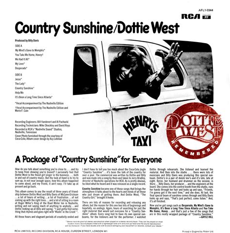 Dottie West Remembered 1973 Country Sunshine
