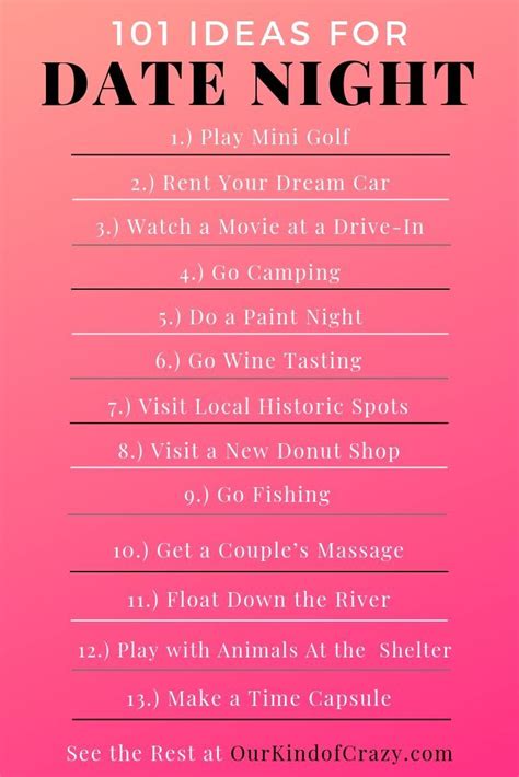 101 Date Night Ideas That Arent Dinner And A Movie Romantic Date Night Ideas Date Night Ideas