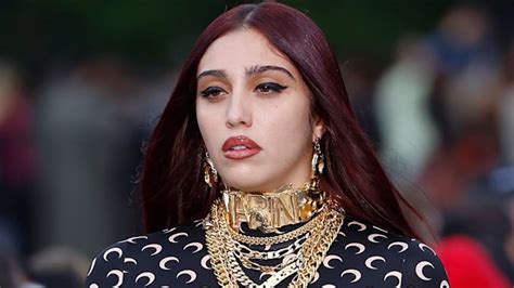 Madonnas Daughter Lourdes Leon Rocks Denim Dress And Lacy Stilettos