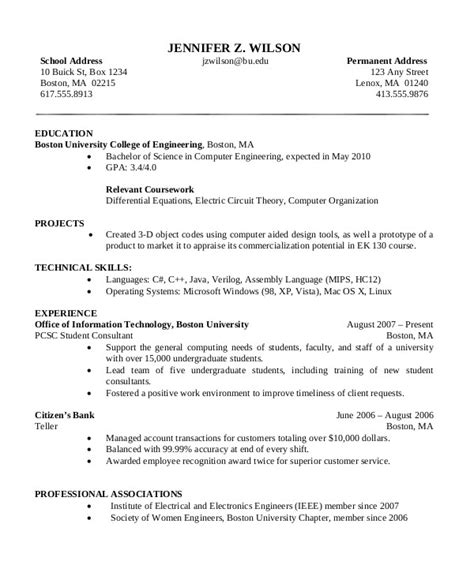 Undergrad cv template under fontanacountryinn com. Sample Resume for Cse Students | williamson-ga.us