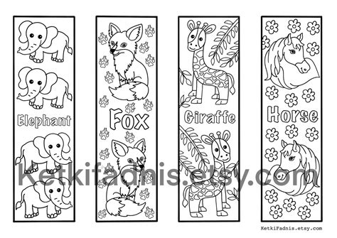 Free Printable Animal Bookmarks To Color