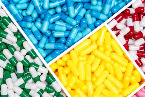 Premium Photo Top View Colorful Antibiotic Capsule Pills In Plastic Box