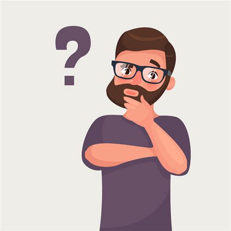 thinking man with question mark 432074 vector art at vecteezy