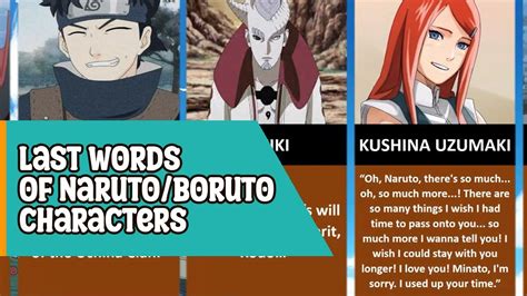 Last Words Of Narutoboruto Characters Youtube