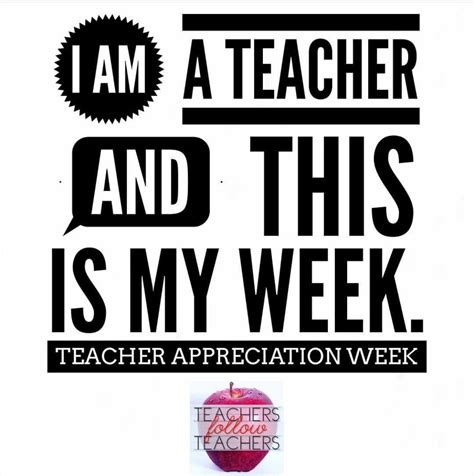 A Teacher Appreciation Week Poster With An Apple And The Words I Am A Teacher And This Is My Week