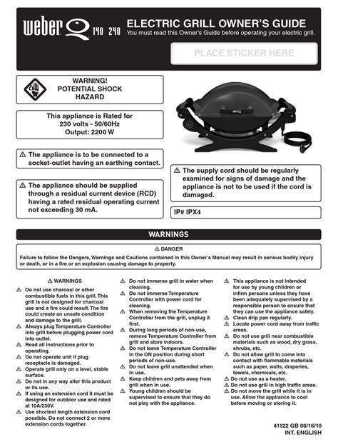 WEBER Q140 OWNER'S MANUAL Pdf Download | ManualsLib