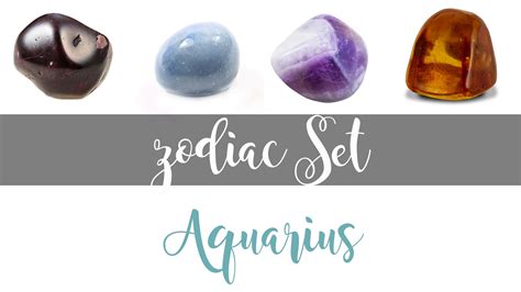 Zodiac Aquarius Gemstone Pocket Stone Set Crystal Gemstone Shop