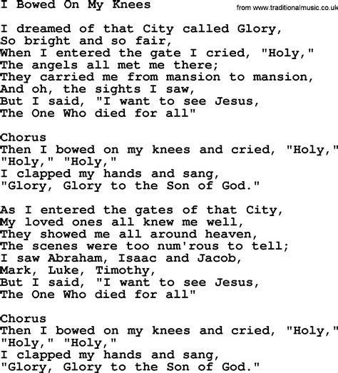 Baptist Hymnal Christian Song I Bowed On My Knees Lyrics With Pdf