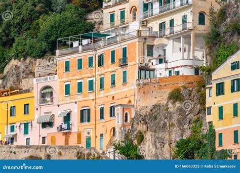 Beautiful Colorful Houses In Amalfi Amalfi Coast Stock Image Image
