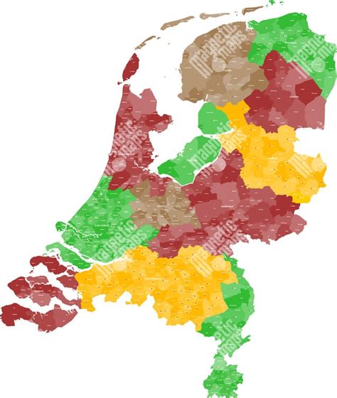 Magnetick Mapa Holandska Administrat Vna Farebn