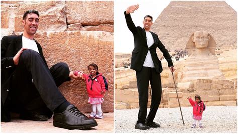When The World S Tallest Man And Shortest Woman Met In Egypt Guinness