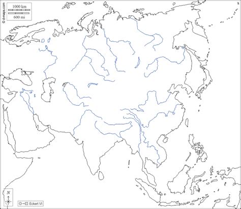 Mapa Mudo Fisico De Asia A Color