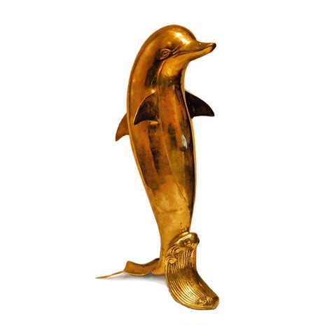 Large Brass Dolphin Statue Chairish