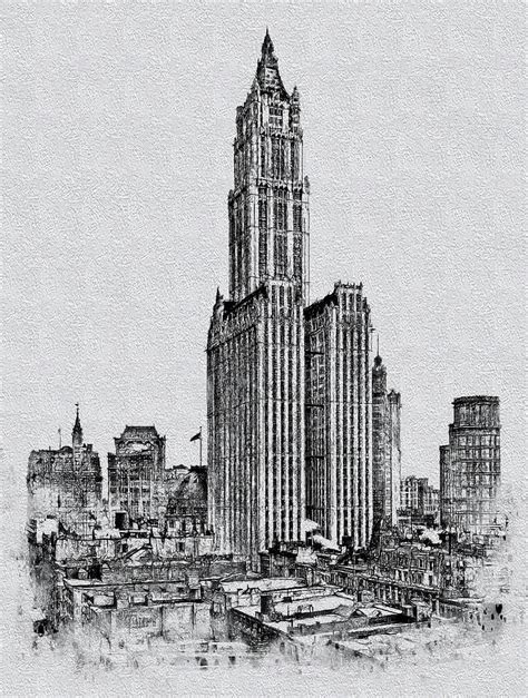 1912 Woolworth Building New York Digital Art By Bob Smerecki Pixels