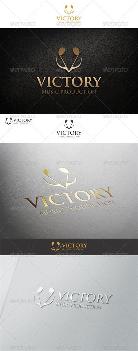 Victory Logo Note Music Concept Music Poster Design Graphic Design