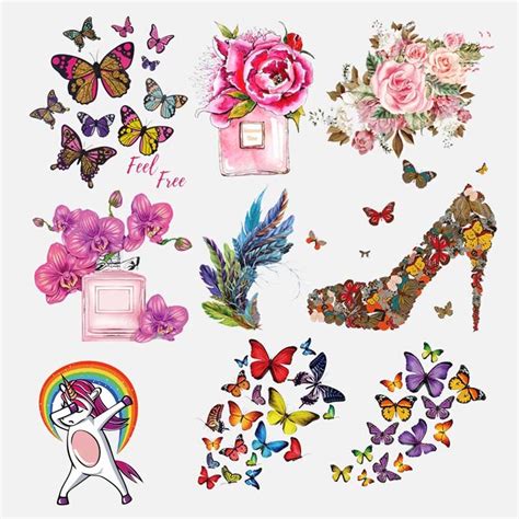 Iron On Flowerbutterfly Transfer For Clothing Princess Heat Transfers