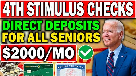 2000 4th Stimulus Checks Direct Deposits For All Social Security Ssi Ssdi And Va Seniors Youtube