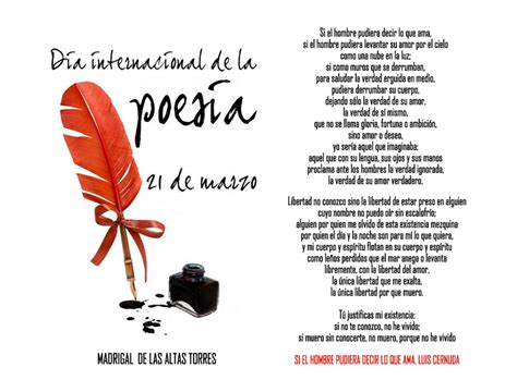 Día Internacional De La Poesía Ayuntamiento De Madrigal De Las Altas