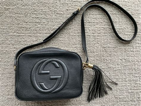 Gucci Soho Disco Leather Shoulder Crossbody Bag Black Beautiful
