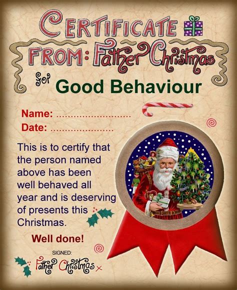 Free Printable Santa Certificate Template