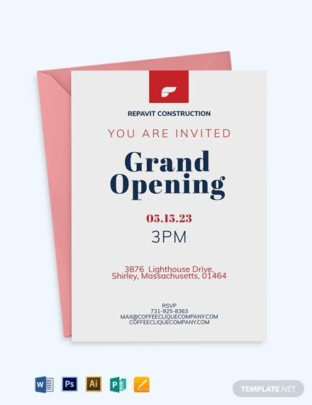 10 Office Opening Invitation In Illustrator Ms Word Pages