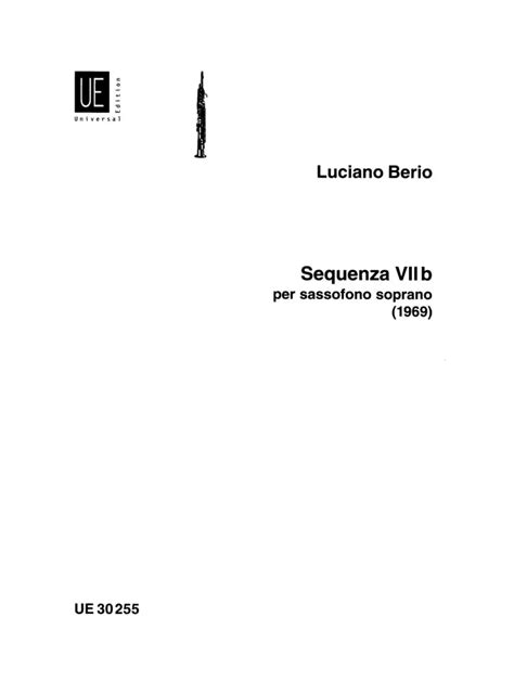 Sequenza VIIb De Luciano Berio Acheter Dans La Boutique De Partitions