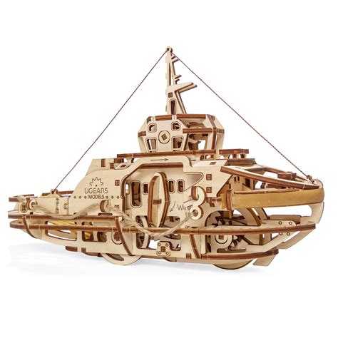 Buy Ugears Tugboat Model Ship Kit Mechanical Wooden Puzzles For