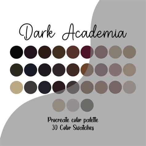 Dark Academia Aesthetic Color Palette
