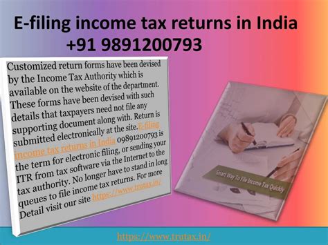 PPT E Filing Income Tax Returns In India 09891200793 PowerPoint