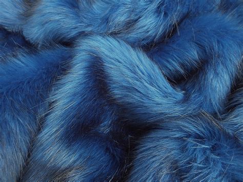 Faux Fur Fabric Royal Blue Long Pile 60mm Pile Mohair Bears